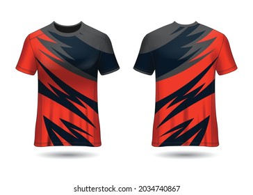 T-Shirt Sport Design. Racing jersey for club. uniform front and back view.