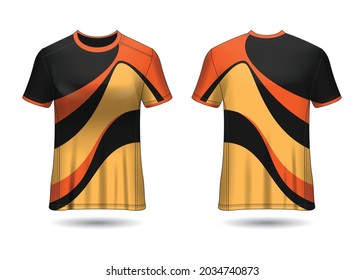 T-Shirt Sport Design. Racing jersey for club. uniform front and back view.