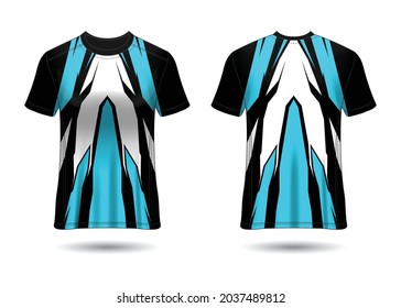 T-Shirt Sport Design. Racing jersey for club. uniform front and back view.