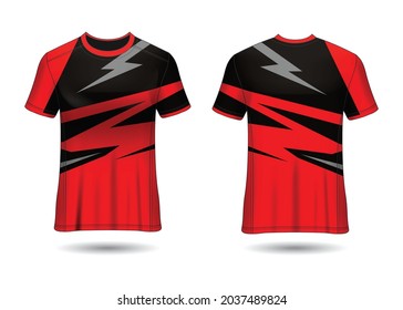 T-Shirt Sport Design. Racing jersey for club. uniform front and back view.