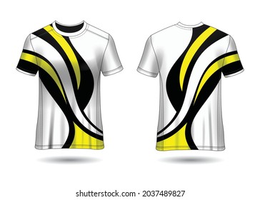 T-Shirt Sport Design. Racing jersey for club. uniform front and back view.