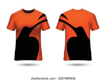 T-Shirt Sport Design. Racing jersey for club. uniform front and back view.