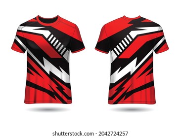 T-Shirt Sport Design. Racing jersey for club. uniform front and back view.