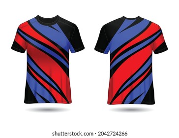 T-Shirt Sport Design. Racing jersey for club. uniform front and back view.