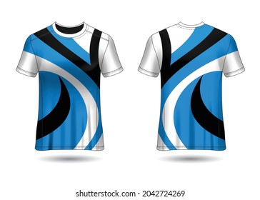 T-Shirt Sport Design. Racing jersey for club. uniform front and back view.