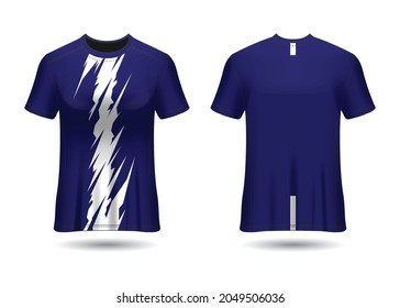 T-Shirt Sport Design. Racing jersey for club. uniform front and back view.