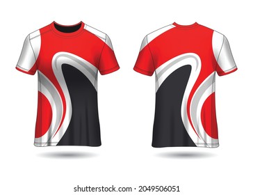 T-Shirt Sport Design. Racing jersey for club. uniform front and back view.