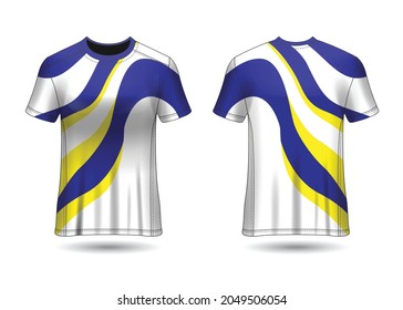 T-Shirt Sport Design. Racing jersey for club. uniform front and back view.