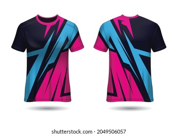 T-Shirt Sport Design. Racing jersey for club. uniform front and back view.