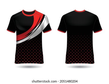 T-Shirt Sport Design. Racing jersey for club. uniform front and back view.