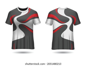 T-Shirt Sport Design. Racing jersey for club. uniform front and back view.