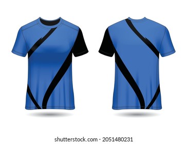 T-Shirt Sport Design. Racing jersey for club. uniform front and back view.