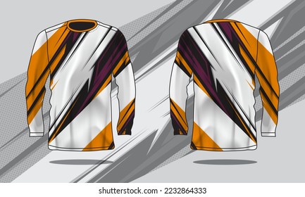 T-shirt sport design. Racing jersey. Uniform front and back view. Vector Illustration eps 10