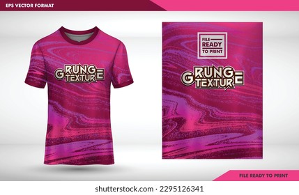 t-shirt sport design for racing, jersey, cycling, football, gaming, motocross template with abstract grunge textured pattern for soccer jersey. Sport uniform in front view Magenta grunge pastle color