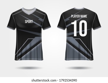 T-Shirt Sport Design. Soccer jersey for football club. uniform front and back view. Template Design