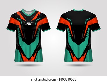 T-Shirt Sport Design. Soccer jersey for football club. uniform front and back view