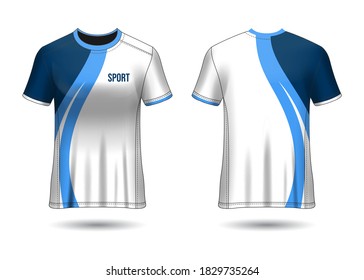 T-Shirt Sport Design. Soccer jersey for football club. uniform front and back view. Template Design