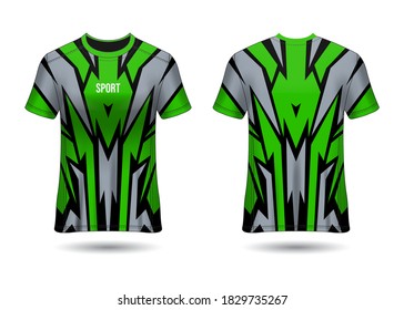 T-Shirt Sport Design. Soccer jersey for football club. uniform front and back view. Template Design