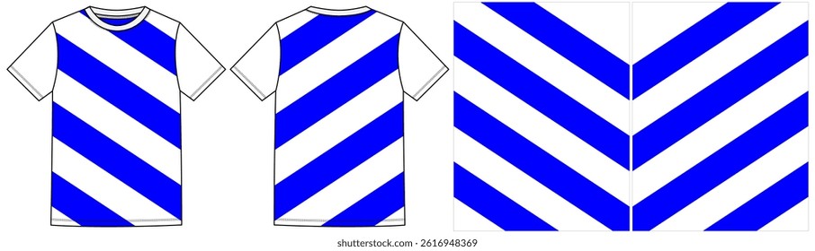 T-shirt sport design for soccer jersey, football kit or sport uniform template. Football t-shirt mock up. Front and back view soccer uniform. Vector Illustration