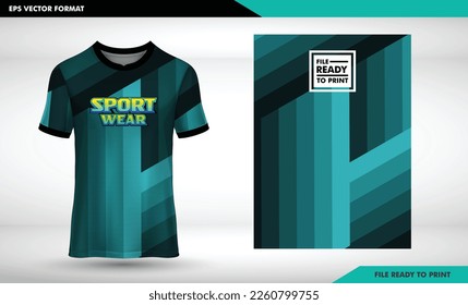 t-shirt sport design template with abstract line halftone pattern for soccer jersey. Sport uniform in front view. Tshirt mock up for sport club. Vector Illustration