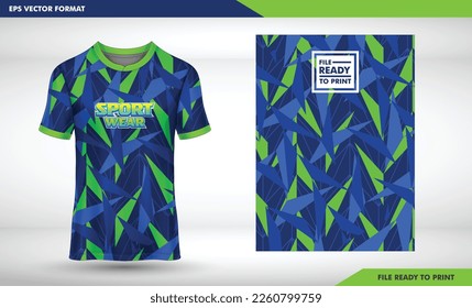 t-shirt sport design template with abstract line halftone pattern for soccer jersey. Sport uniform in front view. Tshirt mock up for sport club. Vector Illustration