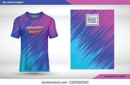 t-shirt sport design template with abstract line halftone pattern for soccer jersey. Sport uniform in front view. Tshirt mock up for sport club. Vector Illustration