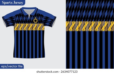 T-shirt sport design template for football jersey. Tshirt mock up for sport