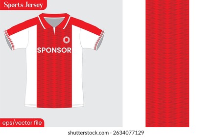 T-shirt sport design template for football jersey. Tshirt mock up for sport