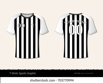T-shirt sport design template for football club or all sportswear, Front and back shots available, Ready for customization logo and name, Easily to change colors and lettering styles in your team.
