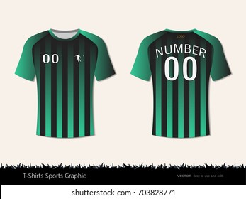 T-shirt sport design template for football club or all sportswear, Front and back shots available, Ready for customization logo and name, Easily to change colors and lettering styles in your team.