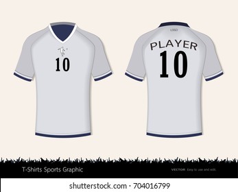 T-shirt sport design template for football club or all sportswear, Front and back shots available, Ready for customization logo and name, Easily to change colors and lettering styles in your team.