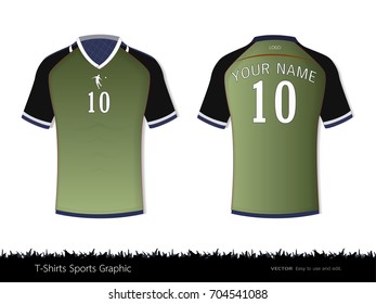 T-shirt sport design template for football club or all sportswear, Front and back shots available, Ready for customization logo and name, Easily to change colors and lettering styles in your team.