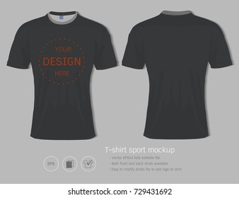 T-shirt sport design template for football club or all sportswear, Front and back shots available, Ready for customization logo and name, Easily to change colors and lettering styles in your team.