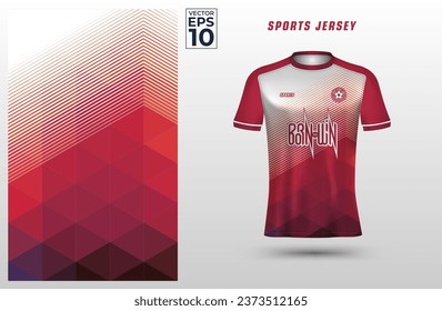 T-shirt sport design template with geometric triangles pattern for soccer jersey. Sport uniform in front view. Shirt mock up for sport club. Vector Illustration