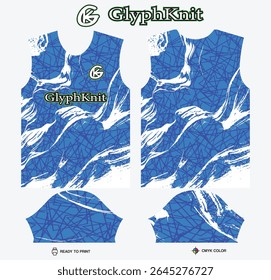 T-shirt sport design template with geometric triangles pattern for soccer jersey. Sport uniform in front view. Shirt mock up for sport club. Vector Illustration
