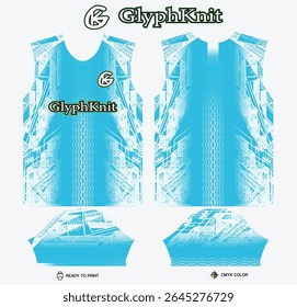 T-shirt sport design template with geometric triangles pattern for soccer jersey. Sport uniform in front view. Shirt mock up for sport club. Vector Illustration
