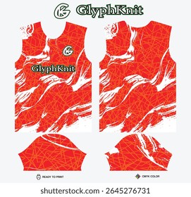 T-shirt sport design template with geometric triangles pattern for soccer jersey. Sport uniform in front view. Shirt mock up for sport club. Vector Illustration
