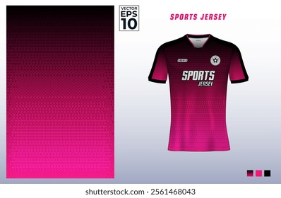 T-shirt sport design template with gradient halftone pattern for soccer jersey. Sport uniform in front view. Tshirt mock up for sport club. Vector Illustration