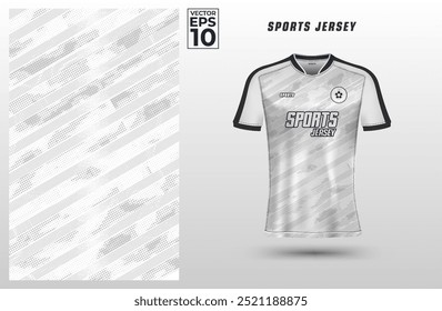 T-shirt sport design template with grunge halftone pattern for soccer jersey. Sport uniform in front view. Tshirt mock up for sport club. Vector Illustration