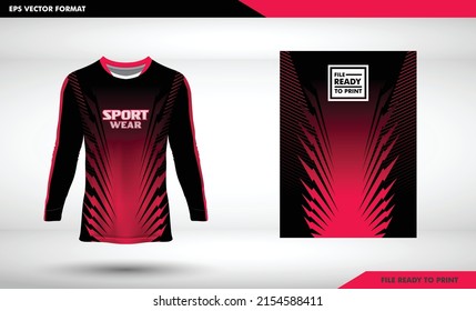 t-shirt sport design template, Long sleeve soccer jersey mockup for football club. uniform front Goal keeper, MTB, Motocross jersey.