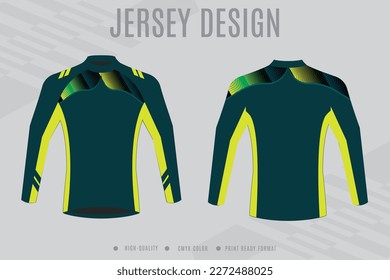 t-shirt sport design template, Long sleeve soccer jersey mockup for football club. uniform front and back view,Motocross jersey.