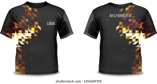 t-shirt sport design template mock up for football uniform front and back view. vector illustration