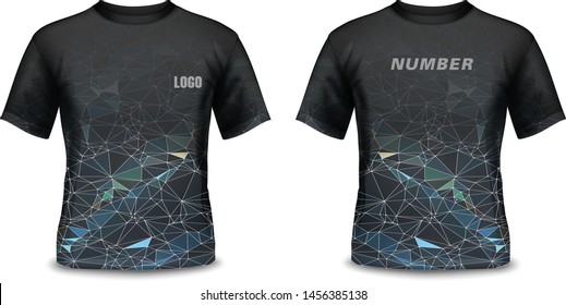 t-shirt sport design template mock up for football uniform front and back view. vector illustration