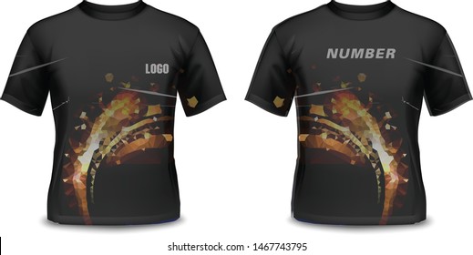 t-shirt sport design template mock up for football uniform front and back view. vector illustration