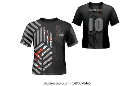 t-shirt sport design template mock up for football uniform front and back view. vector illustration