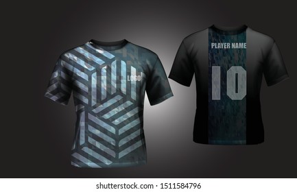t-shirt sport design template mock up for football uniform front and back view. vector illustration