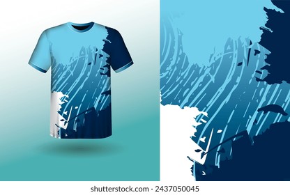 T-Shirt Sport Design Template, T-Shirt Mockup Abstract Grunge Sport Jersey Design für Cricket, Fußball, Rennen, Sport, Laufen Fußball Jersey. einheitliche Vorderansicht
