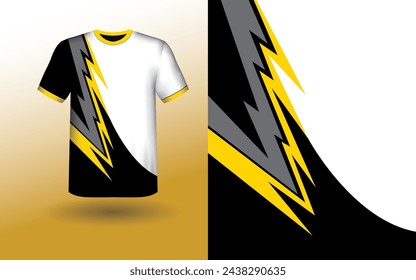 T-shirt Sport Design Template, T-shirt Mockup Abstract Grunge Sport Jersey Design For Cricket, Football Soccer, Racing, Sports, Running Soccer Jersey. Uniform Front View