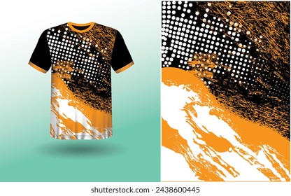 T-shirt Sport Design Template, T-shirt Mockup Abstract Grunge Sport Jersey Design For Cricket, Football Soccer, Racing, Sports, Running Soccer Jersey. Uniform Front View