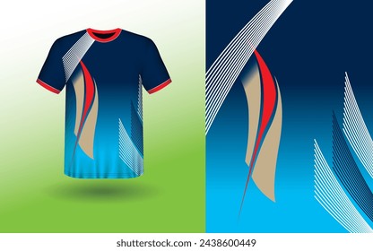 T-shirt Sport Design Template, T-shirt Mockup Abstract Grunge Sport Jersey Design For Cricket, Football Soccer, Racing, Sports, Running Soccer Jersey. Uniform Front View